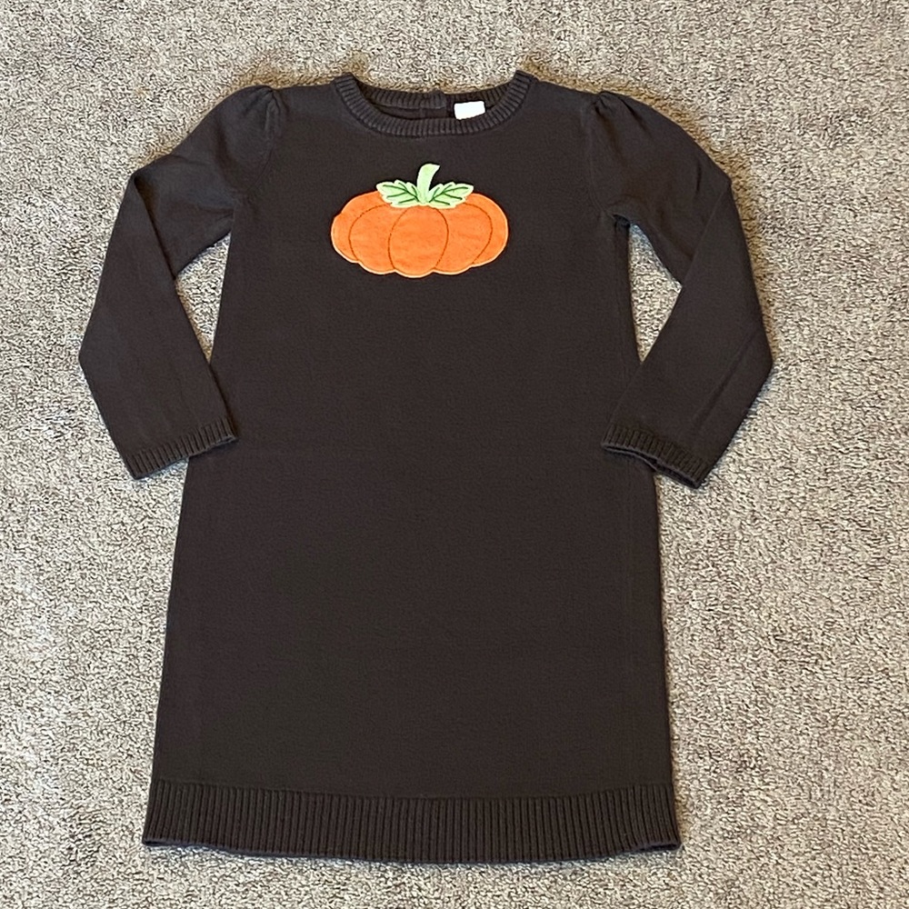 EUC Gymboree Pumpkin Sweater Dress Girls Size 8